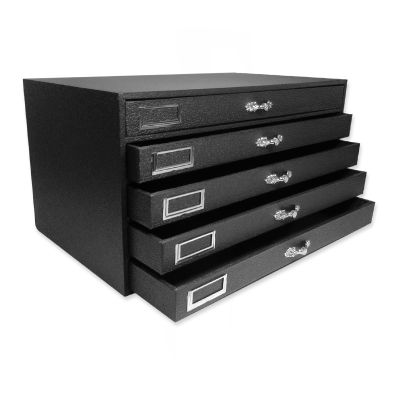 5 Drawer Jewelry Organizer, Storage Display Case Box Black store New