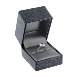 CHARCOAL GREY RING BOX - Jewelry Display Inc