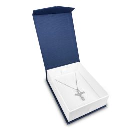 BLUE/WHITE PAPER PENDANT BOX - Jewelry Display Inc