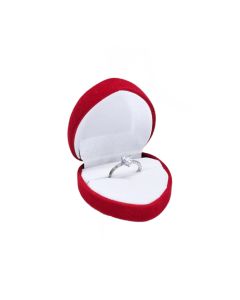 RED HEART SHAPED RING BOX